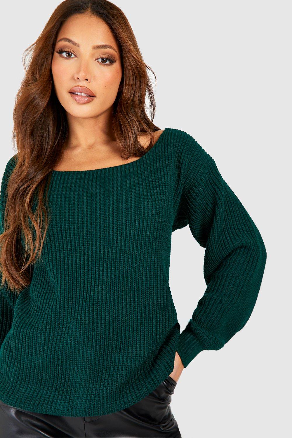 Ladies dark green jumper best sale